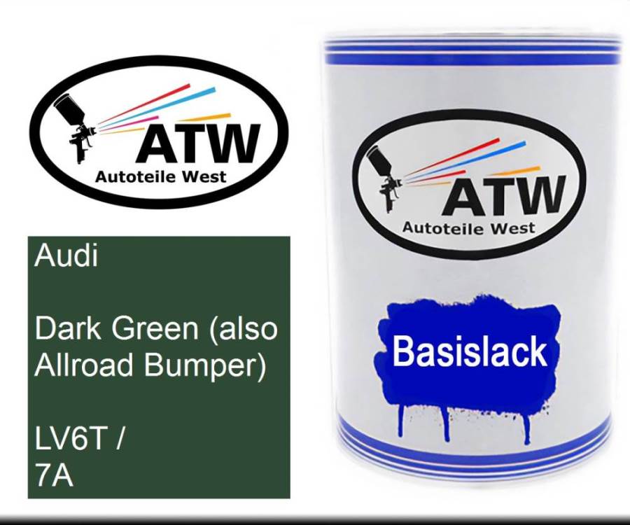 Audi, Dark Green (also Allroad Bumper), LV6T / 7A: 500ml Lackdose, von ATW Autoteile West.